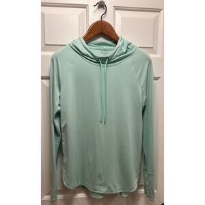 Athleta Uptempo Hoodie Sweatshirt Tee wintergreen Mint/ Bright, Size M